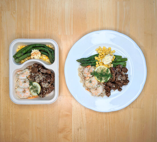 753 Teriyaki Steak & Prawns